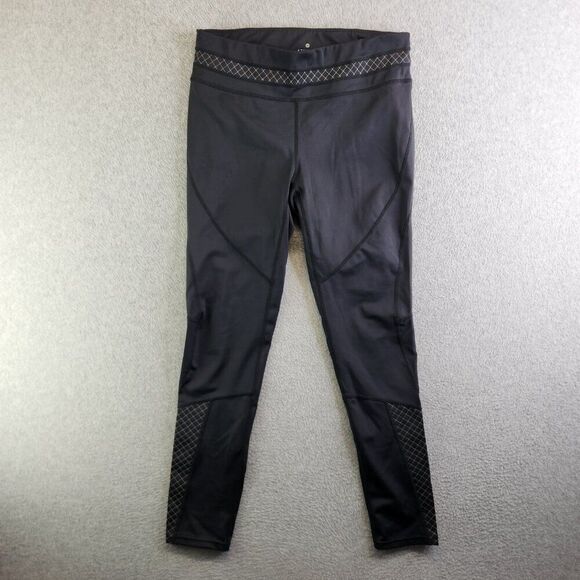 Athleta Leggings Womens Large Black Straight Up Yoga Reflective Zip Pocket - Picture 14 of 14